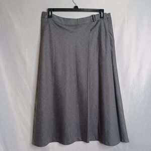 Talbots Skirt Womens 14 Gray Italian Flannel Wool A Line Lined Midi Career
